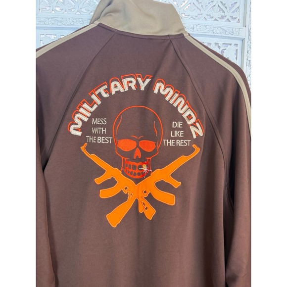 Star Co Unrestricted Apparel Military Mindz Jacket Mens XL Skull Graphic Grunge - Picture 7 of 8